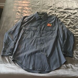 Men’s Gray/Blue “Don’t Talk To Strangers” Alien Buttondown